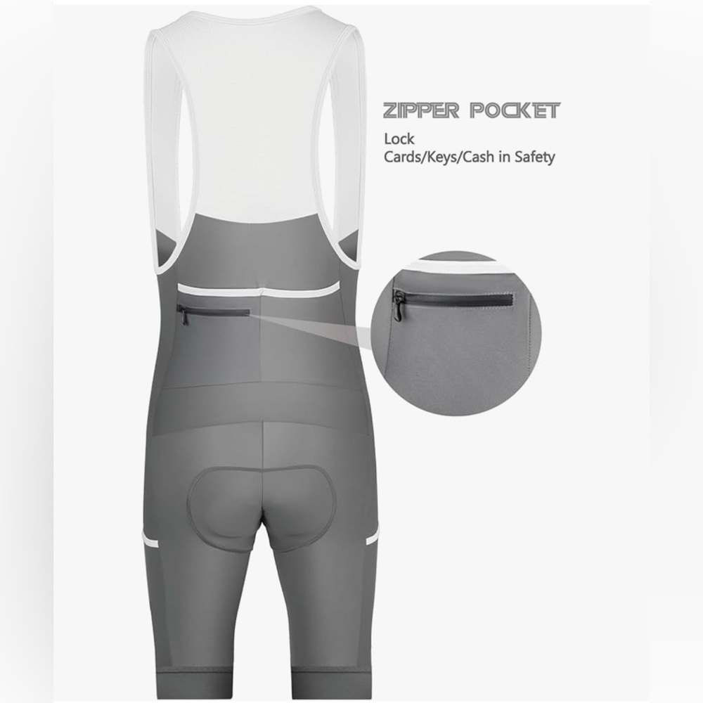 CEROTIPOLAR Men’s Cycling Suit, Long Riding Pad Bicycle Biking Bib Shorts, 3XL - Picture 2 of 10